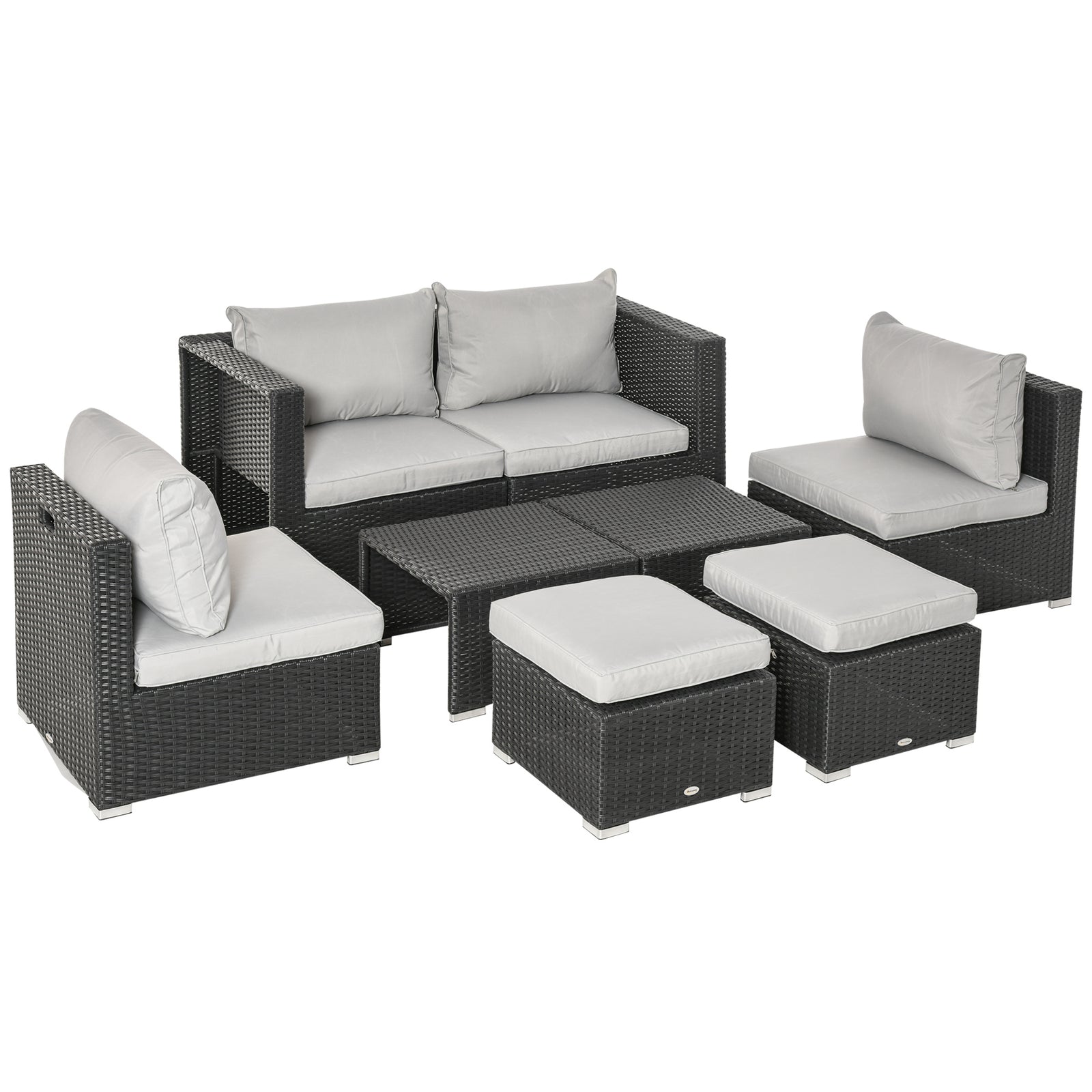 Outdoor Patio Furniture Set Weather Wicker Rattan Sofa Chair | Black