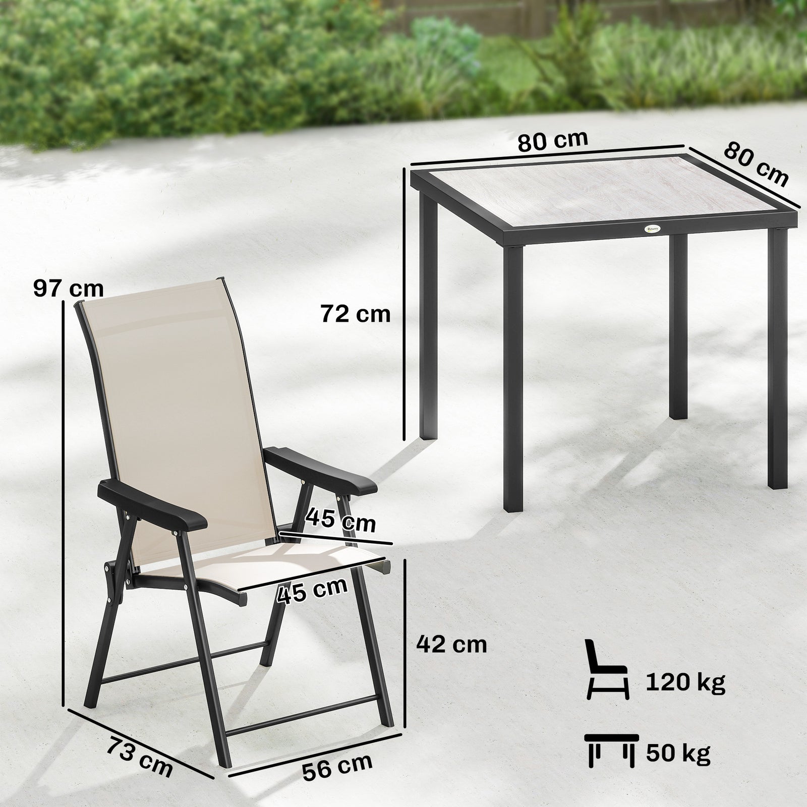 5 Pieces Outdoor Dining Set, Garden Dining Set For 4 | Brown