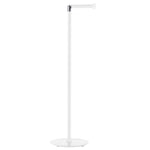 Stainless Steel Freestanding Toilet Roll Holder - Round Base | White