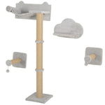 4 Piece Cat Shelves W/ Scratching Post, Steps, Jumping Platform