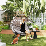 Egg Chair W/ Cushion, Light Grey