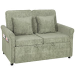 2 Seater Sofa Bed, 3-in-1 Convertible Pull Out Sofa Bed | Light Green