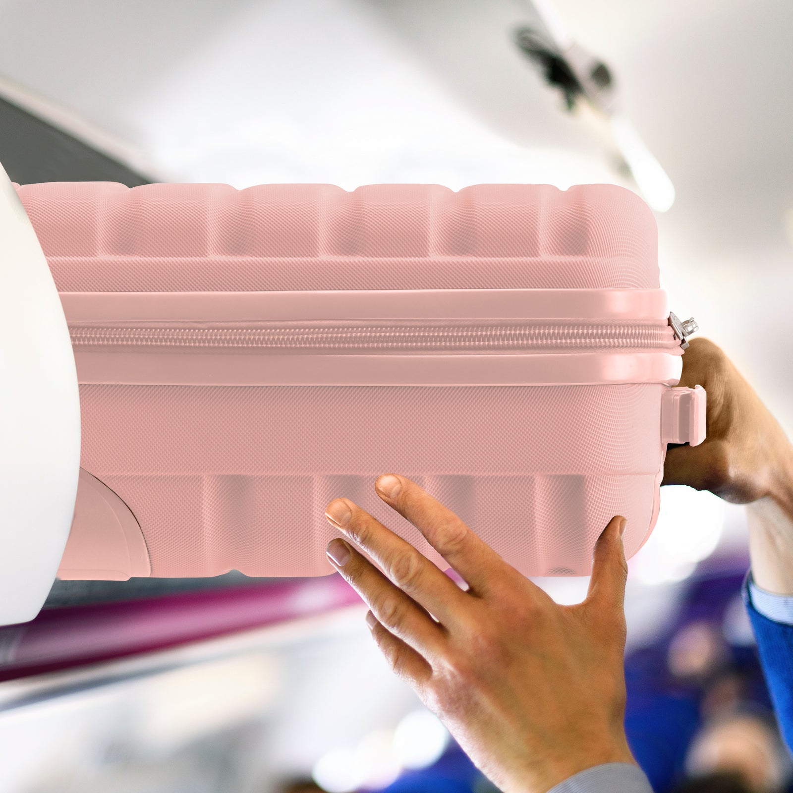 40x20x25cm Hard Case Cabin Suitcase Ryanair Free Approved Carry On | Cabin | Rose