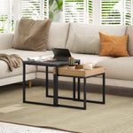 Coffee Table Set Square Nest Of Tables For Small Space | One Size | Black
