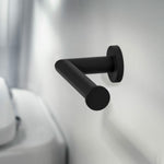 Toilet Roll Holder, Black Matt, Wall-mounted, 9 Cm. Collection Kubic