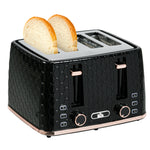 Toaster With 4 Slot, 7 Browning Levels, 1600w  Honeycomb | One Size | Black