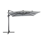 Square Cantilever Parasol With Solar-powered Led Lights | One Size | Light Grey