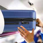 Medium 26" Hard Shell Check In Suitcase 8 Spinner Wheels Hold Luggage | Medium | Navy Blue