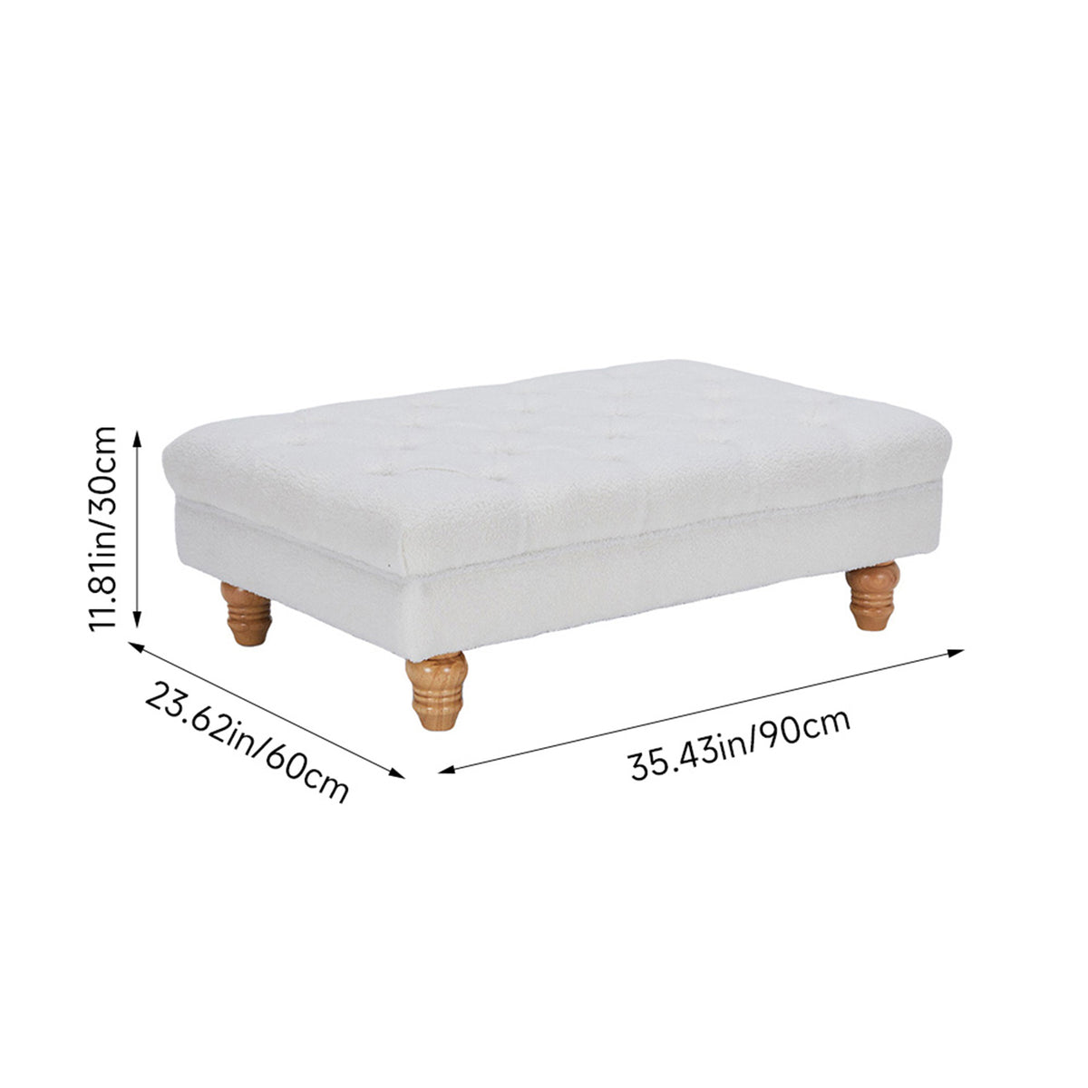 Breeins Teddy Fleece Upholstered Footstool