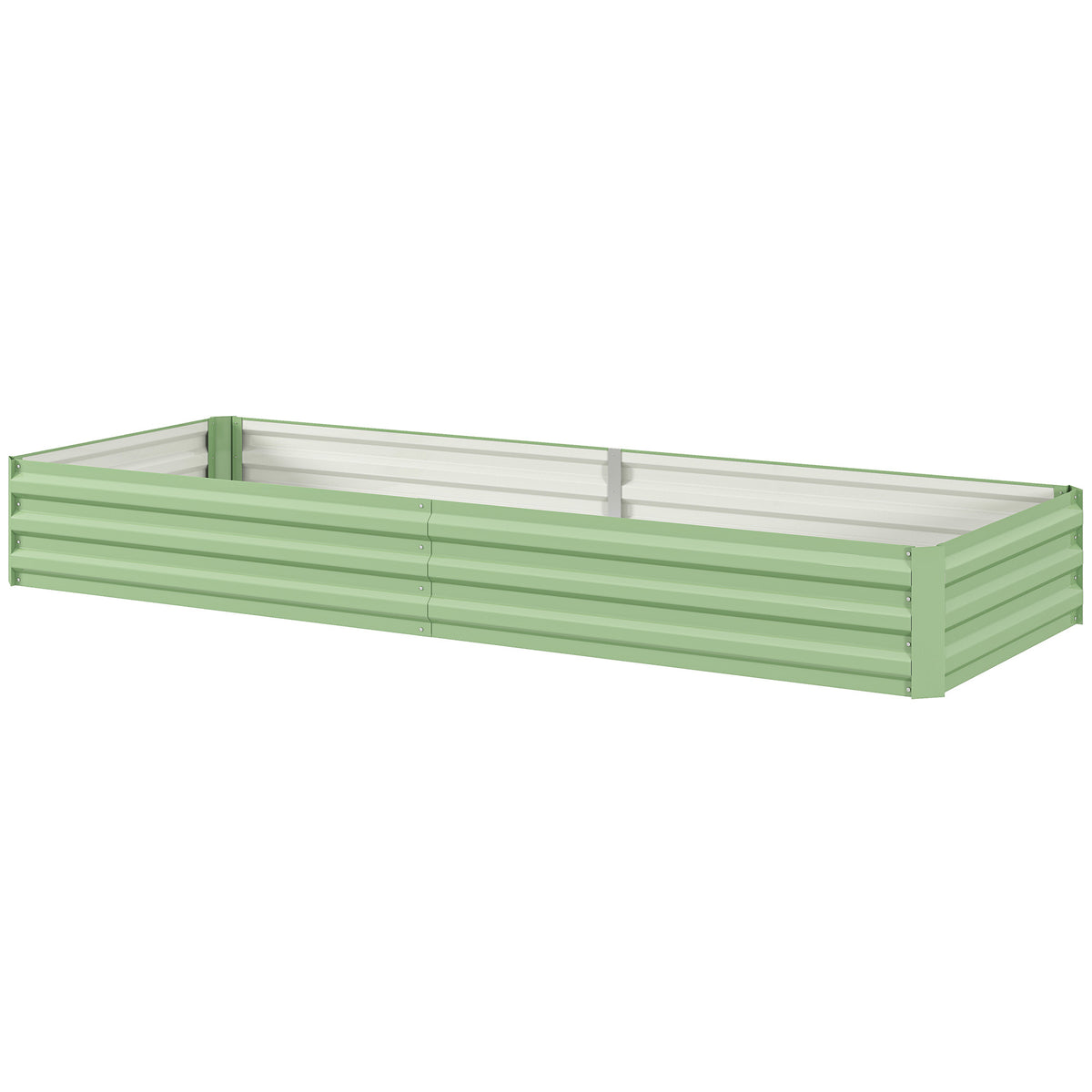 Outsunny Galvanised Raised Garden Bed Metal Planter Box, Light Green