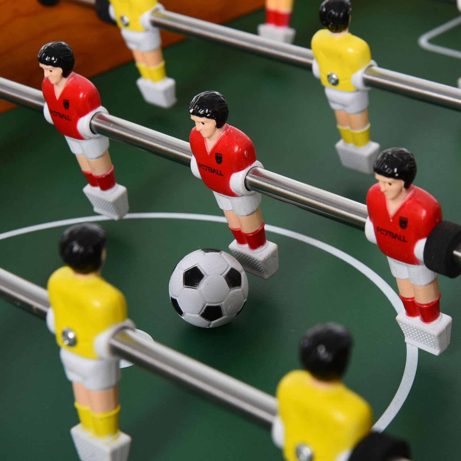 Football Game Table 84.5cm Wood Soccer Arcade Game Room | Yellow