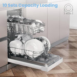 White Freestanding Dishwasher With 10 Place Settings & 6 Washing Programs