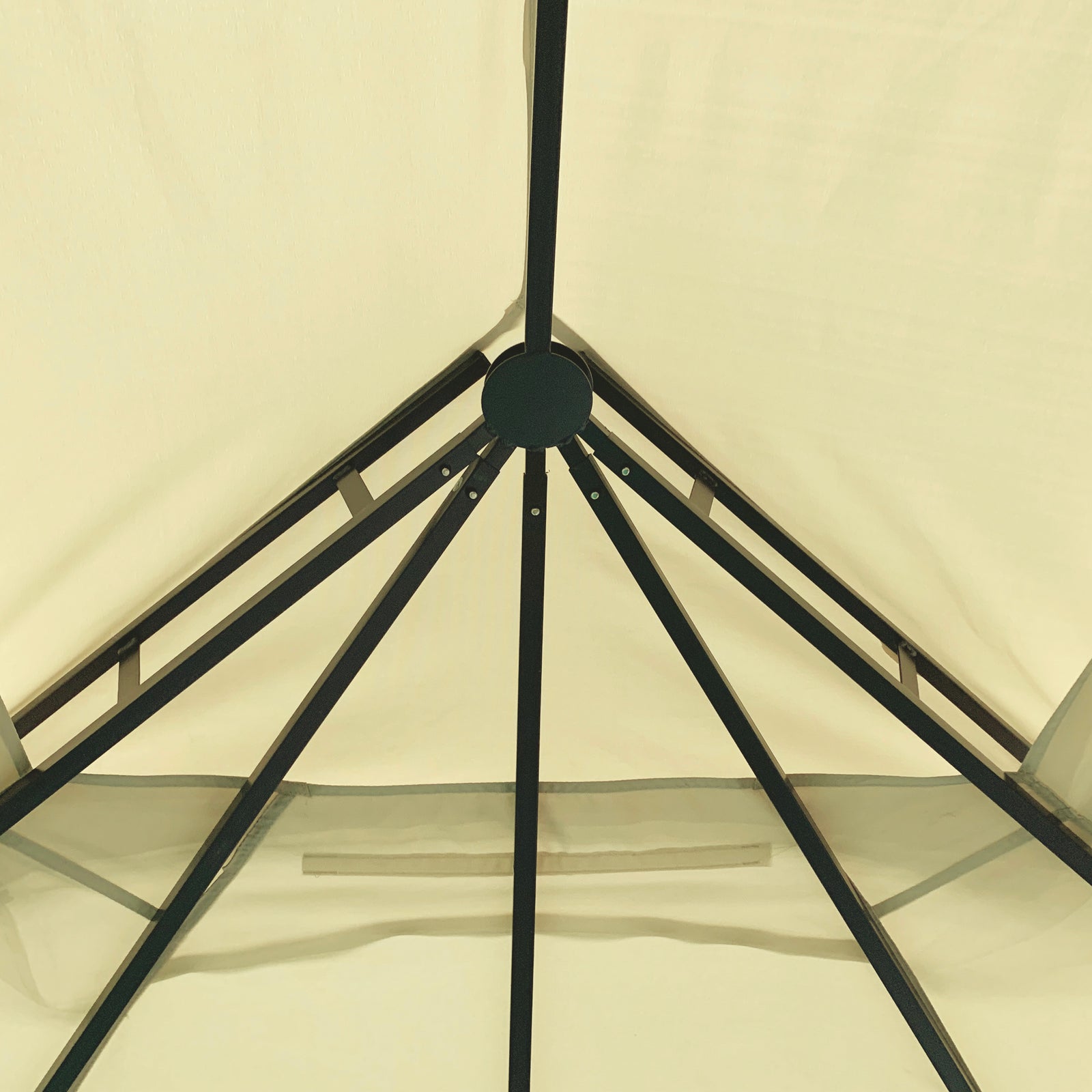 3.7x3m Patio Gazebo With 2-tier Roof And Mosquito Netting