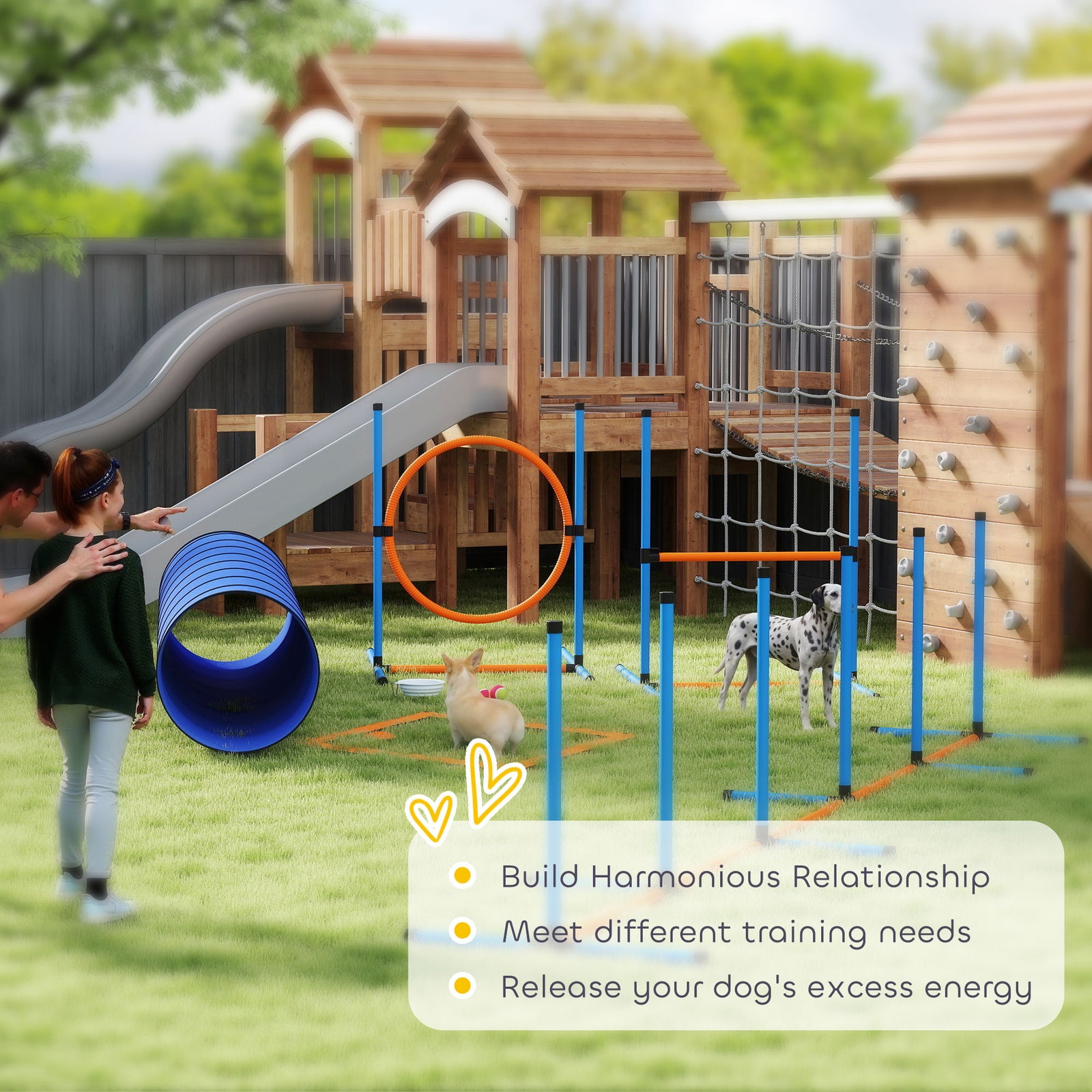 PawHut Dog Agility Training Equipment, 8pcs Agility Training Set For Garden