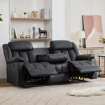 Sheridan 3 Seat Manual Recliner Sofa With Central Console | Black