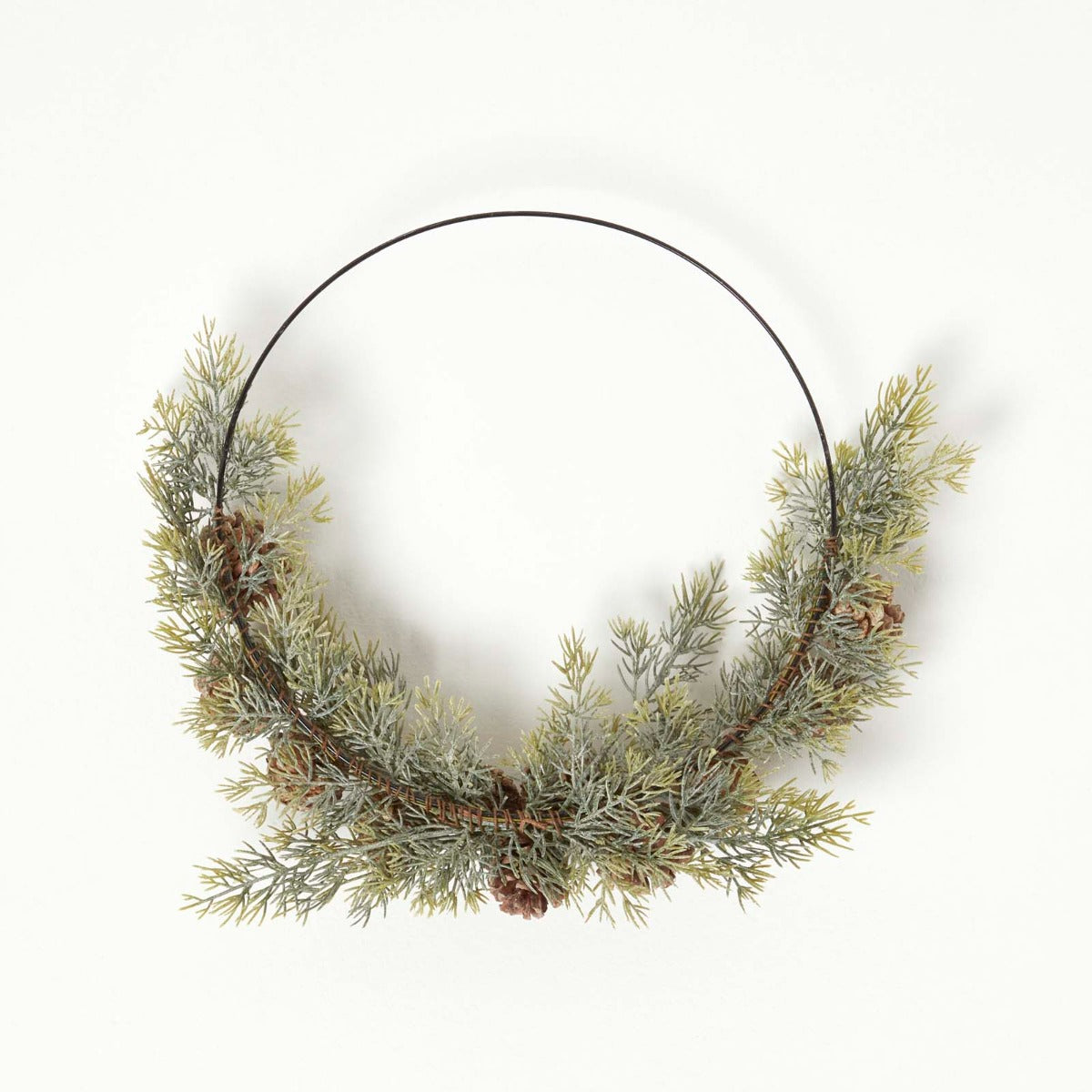 HOMESCAPES Pinecone & Green Fir Wire Christmas Wreath
