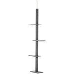 260cm Floor To Ceiling Cat Tree Kitten Tower W/ Adjustable Height | Gray