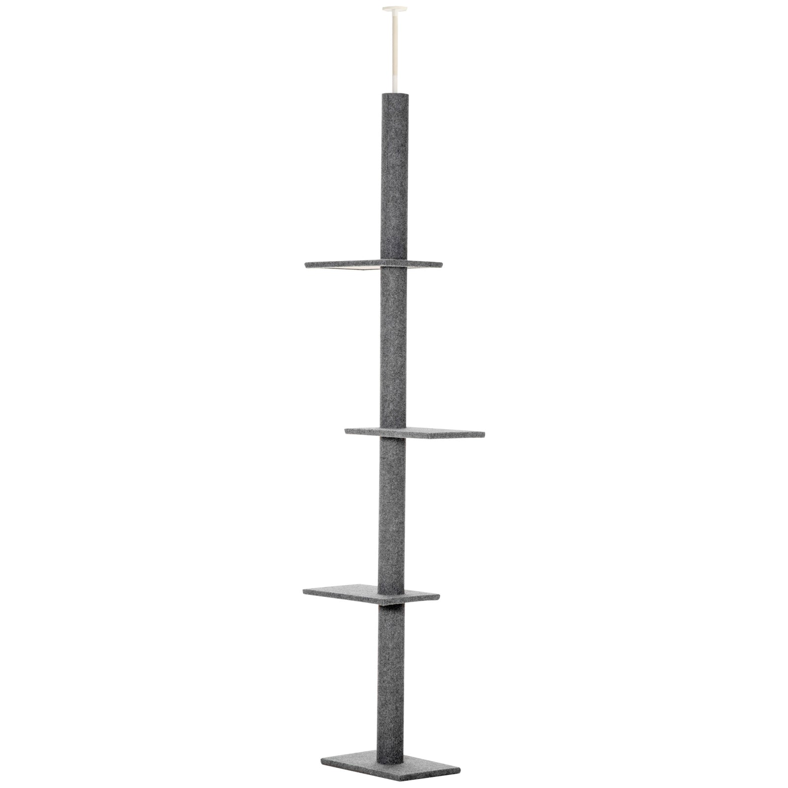260cm Floor To Ceiling Cat Tree Kitten Tower W/ Adjustable Height | Gray