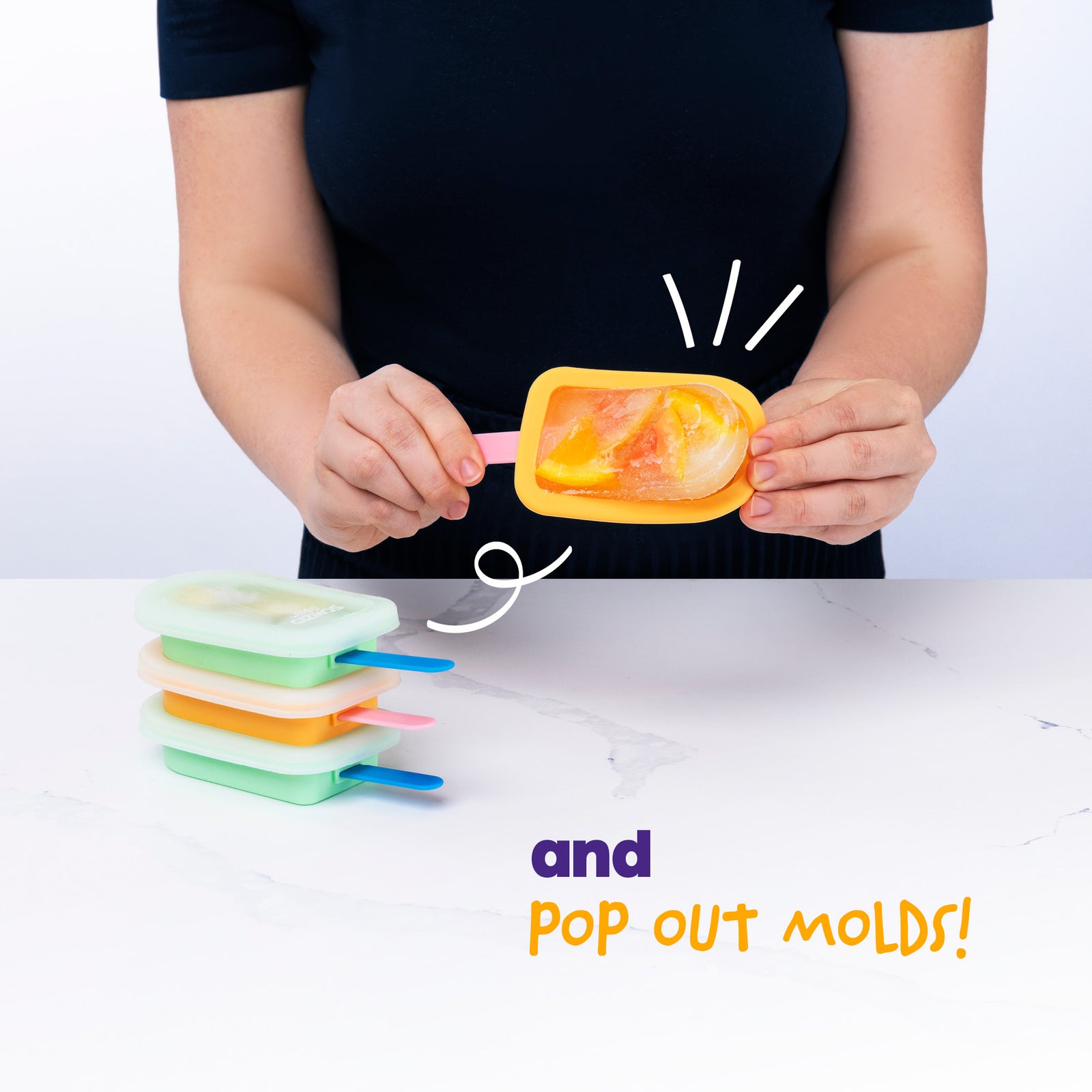 4 Ice Lolly Moulds With Sticks