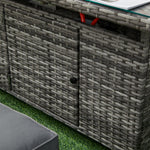 The Tarporley Grey 9 Seat Corner Firepit Rattan Dining Set