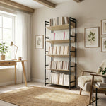 Bookcase Anti-slip Design 5-tier | Oak