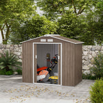 Garden Shed Storage Unit W/locking Door Floor Foundation | Light Slate Gray