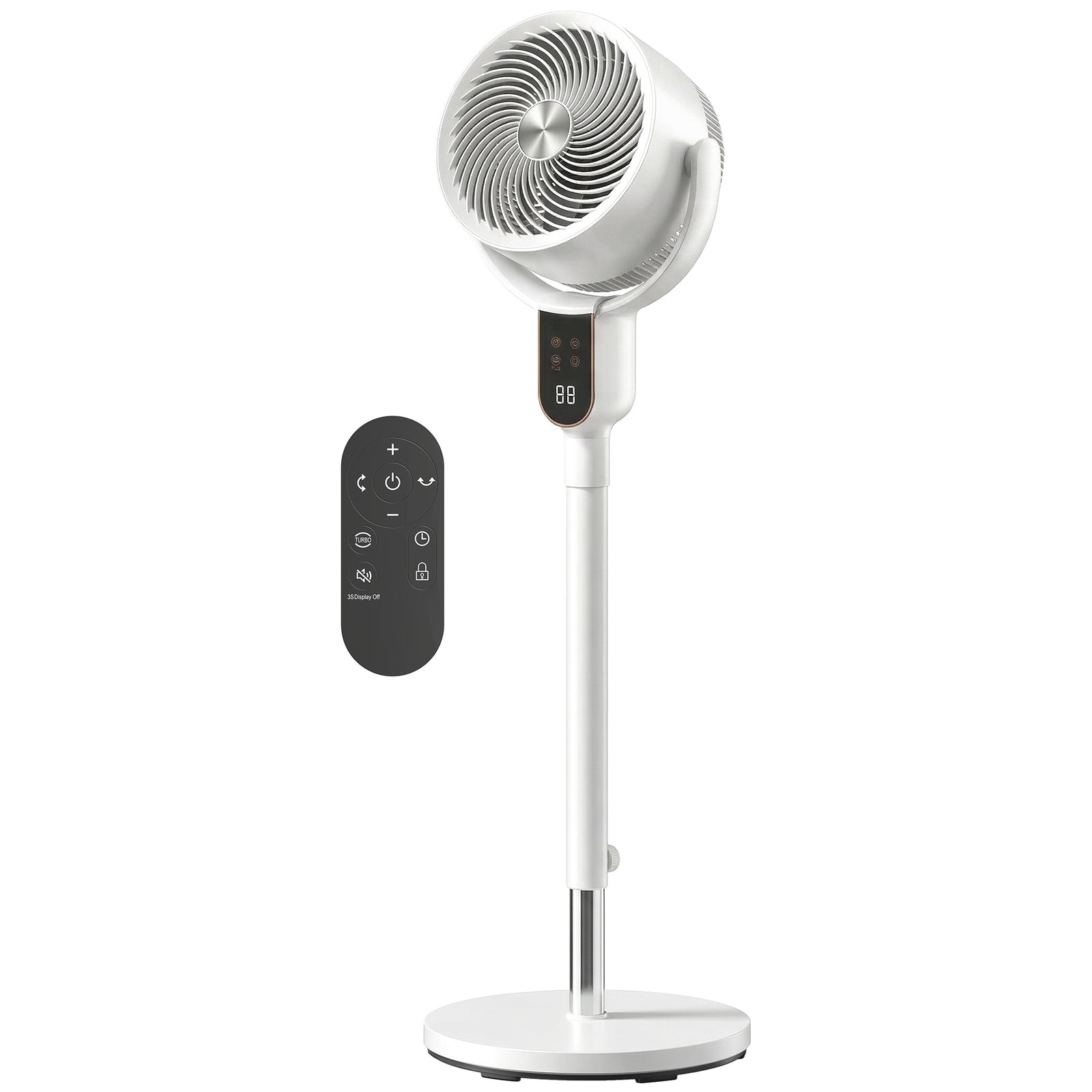 20 Db Silent Standing Fan For Bedroom, 42" Pedestal Fan | White