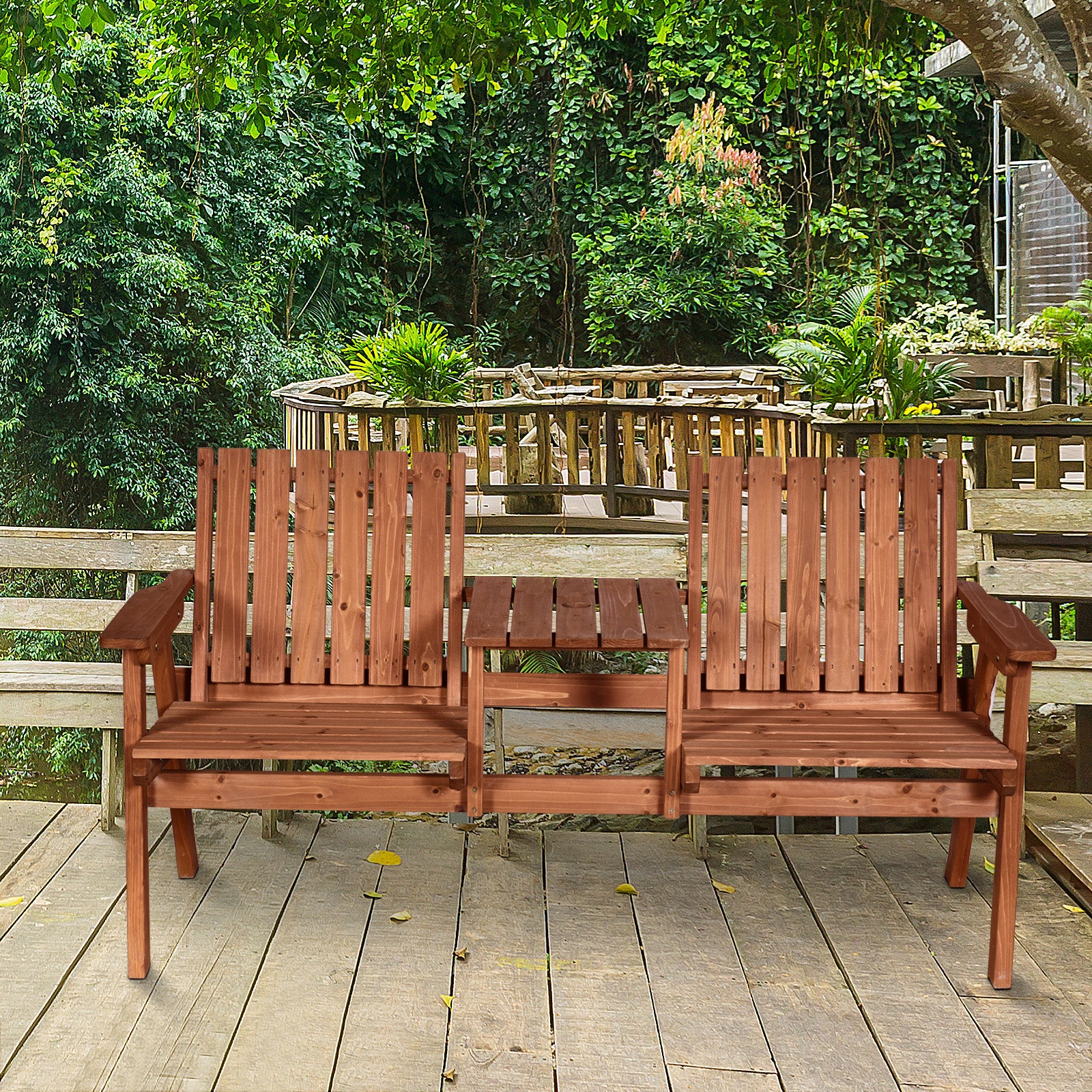 2-seater Garden Bench W/ Armrests