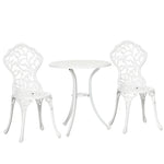 Bistro Set Garden Coffee Table Chair Outdoor Dining Set | White