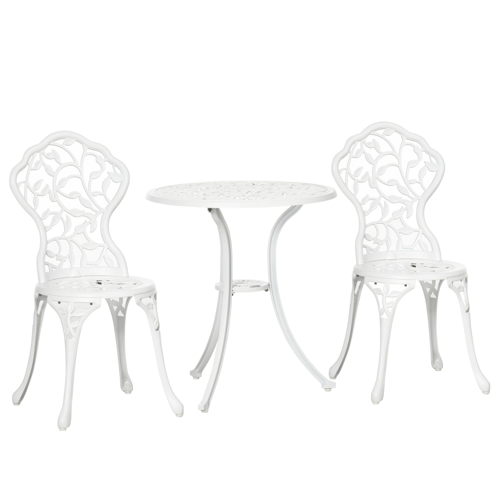 Bistro Set Garden Coffee Table Chair Outdoor Dining Set | White