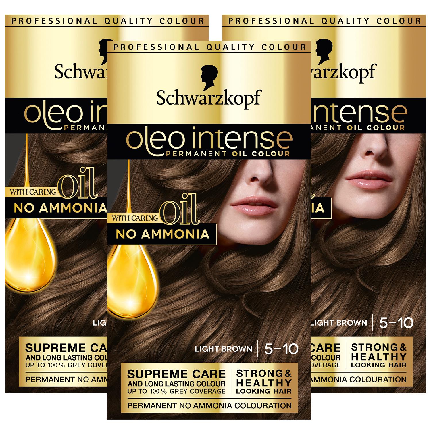 Oleo Intense 5-10 Light Brown No Ammonia Permanent Oil Colour 3 Pack