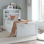 Enzo Wooden 3 Drawer Bookcase Bed And Memory Foam Mattress | Single | White