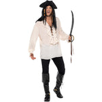 Pirate Shirt, Ivory, With Lace Up Front | XL