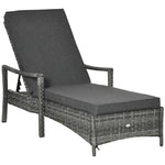 Dual Rattan Wicker Sun Lounger W/ Adjustable Headrest