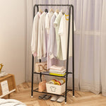 152cm Freestanding Metal Clothes Rail With Bottom Rack