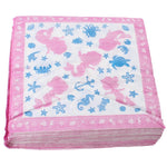 Mermaid Design 2 Ply Disposable Napkins 33cm X 33cm, 1 Pack Of 24 Napkins