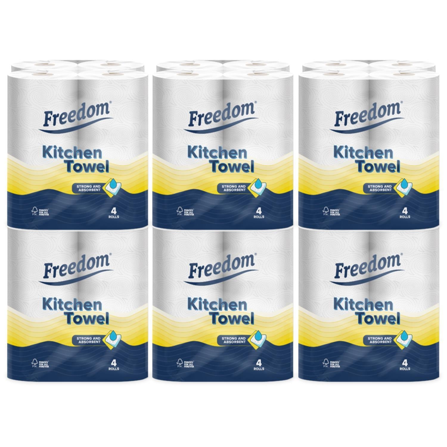 Freedom Shea Butter 3-ply 45 Rolls + Rhino Kitchen Paper 24 Rolls