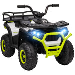 12v Kids Electric Ride On Atv W/ Spring Suspension, Storage Basket | Green
