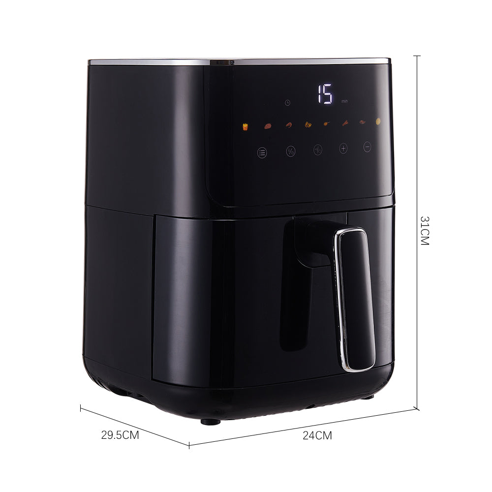 5l Air Fryer With Touch Screen 8 Preset Cooking Modes With Safety Handle And Easy-clean Tray