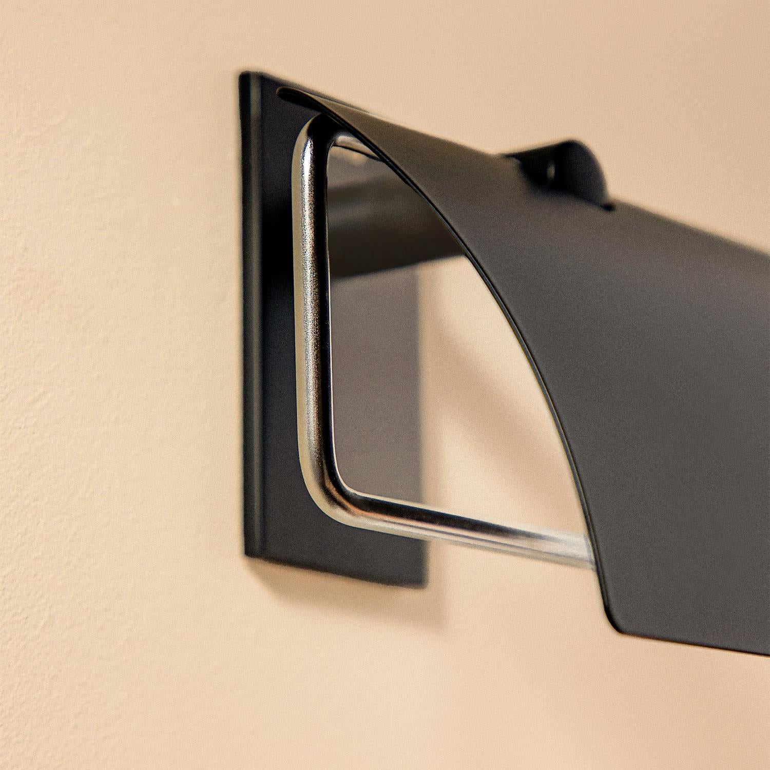 Toilet Roll Holder With Cover, Self-adhesive, White, Stick Collection