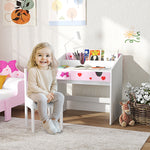 Aiyaplay Children Study Table And Chair W/ Storage, Pull-out Drawer | Pink