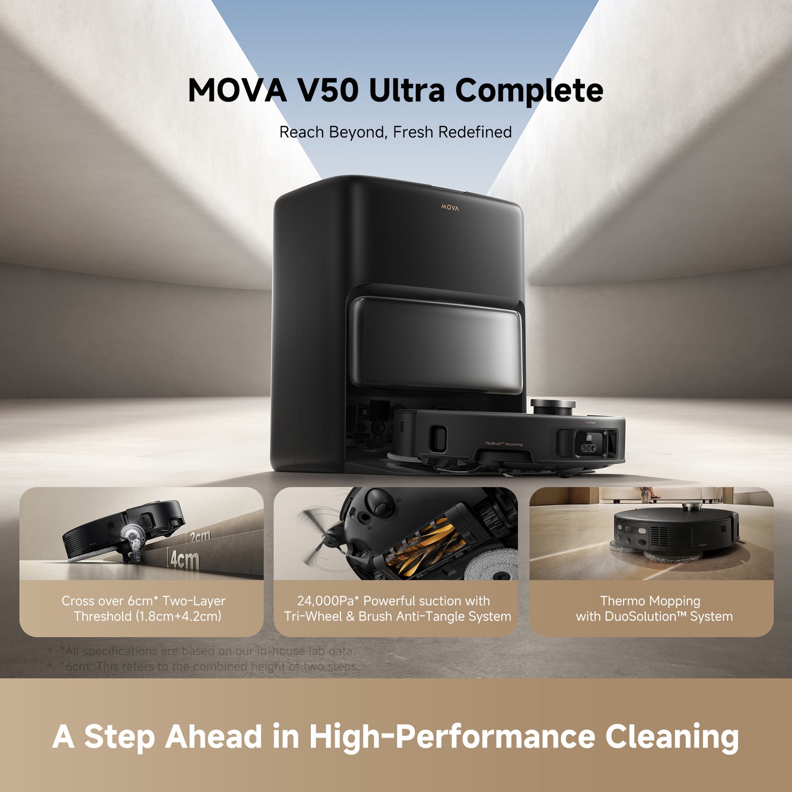 MOVA V50 Ultra Complete Robot Vacuum Cleaner And Self-emptying Scrubber With 24000 Pa Suction