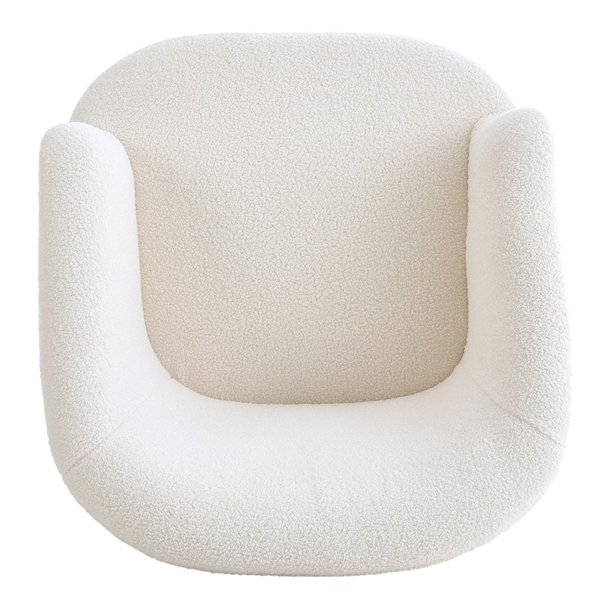 Breeins Modern Teddy Fleece Armchair With Adjustable Metal Legs