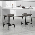 Upholstered Barstools Curved Seat Set Of 2