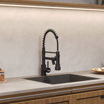 Stainless Steel Kitchen Faucet With Pull Down Spring Spout And Pot Filler | Black