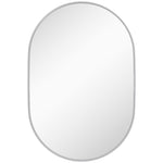 Oval Bathroom Mirror, Modern Wall Mirror Aluminium Frame