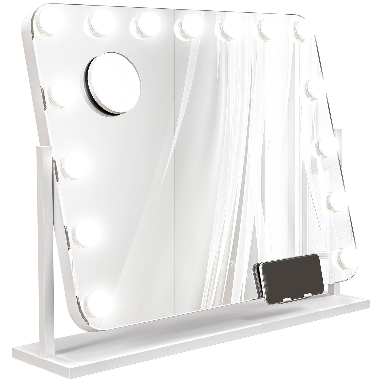 Hollywood Dimmable Makeup Mirror With Magnifier, Usb