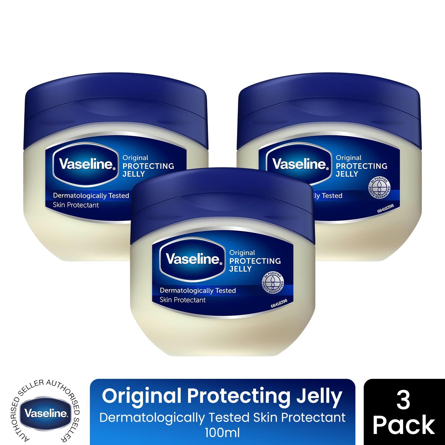 Petroleum Jelly Original Skin Protectant Sensitive Skin 100ml | Set-of-3