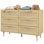 HOMCOM Chest Of Drawers, 6-drawer Dresser For Bedroom, Living Room, Oak