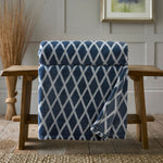 Longstone Printed Heavyweight Supersoft Fleece Throw | 150cm x 180cm | Navy Blue